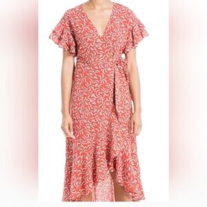 Max Studio Ruffle Wrap Dress Size L